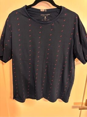 Denim and Flower flamingo T-shirt